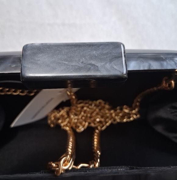 NWT Marbled Acrylic Evening Clutch Bag - Picture 8 of 9
